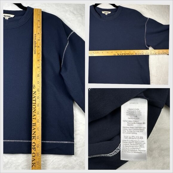 Madewell Women’s Wide-Sleeve Boxy Tee Navy Sz XXS Minimalist Street Style NWT - Picture 8 of 8